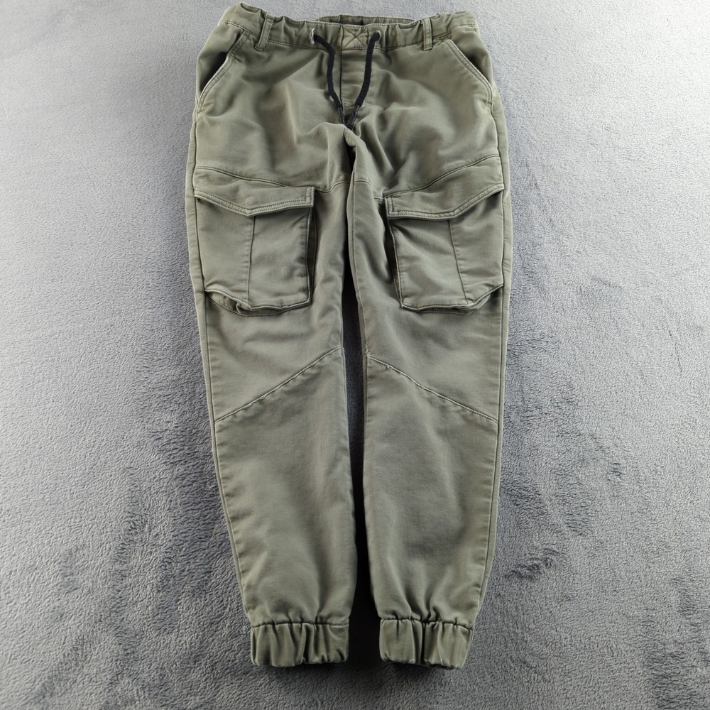 Zara Jogger Pants Mens 33x28 Olive Green Drawstring Cargo